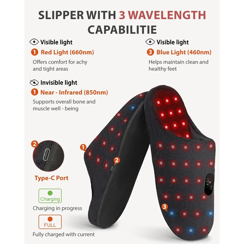 Red Light Therapy Slippers For Foot Pain Relief And Inflammation 2
