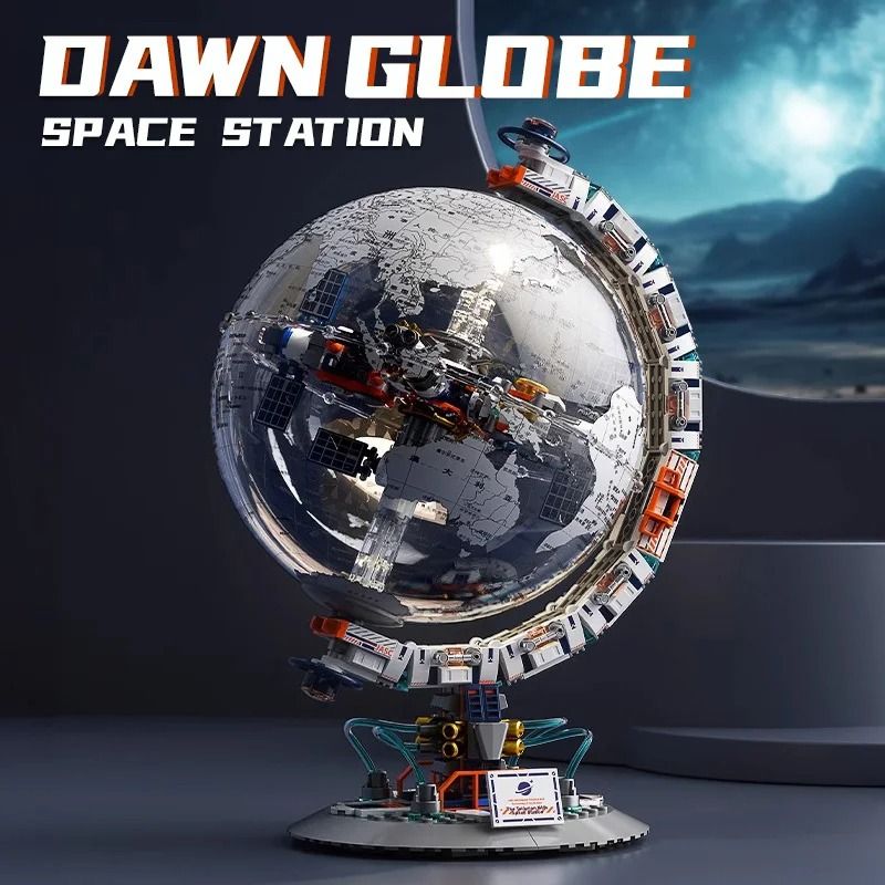 Transparent Space Station Globe Building Blocks Toy Set 3