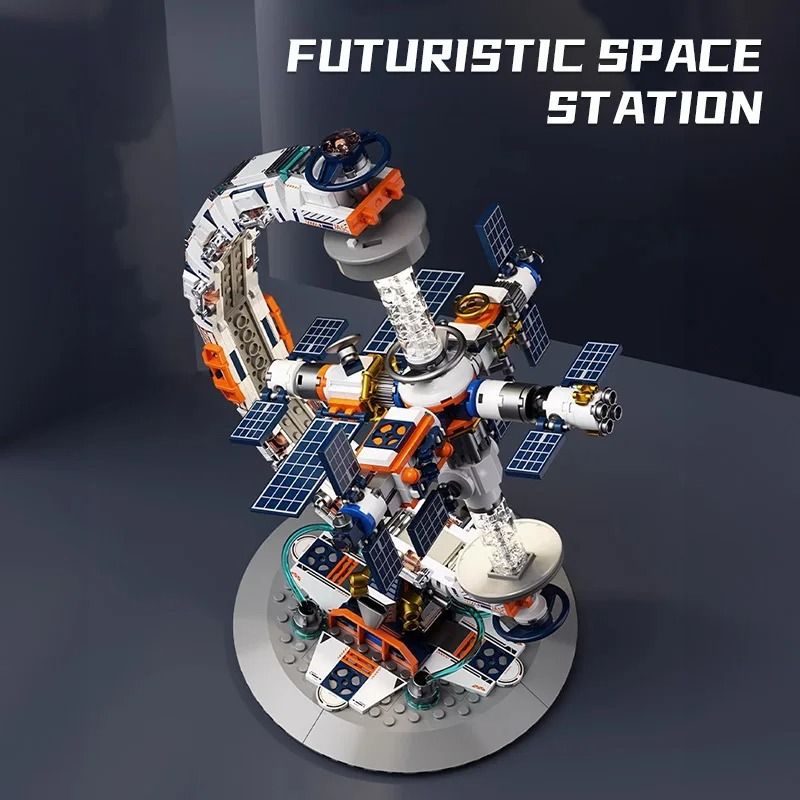 Transparent Space Station Globe Building Blocks Toy Set 4