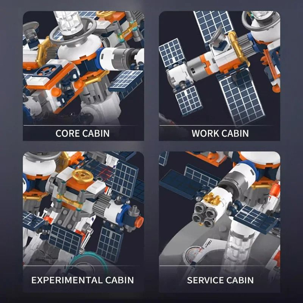 Transparent Space Station Globe Building Blocks Toy Set 5