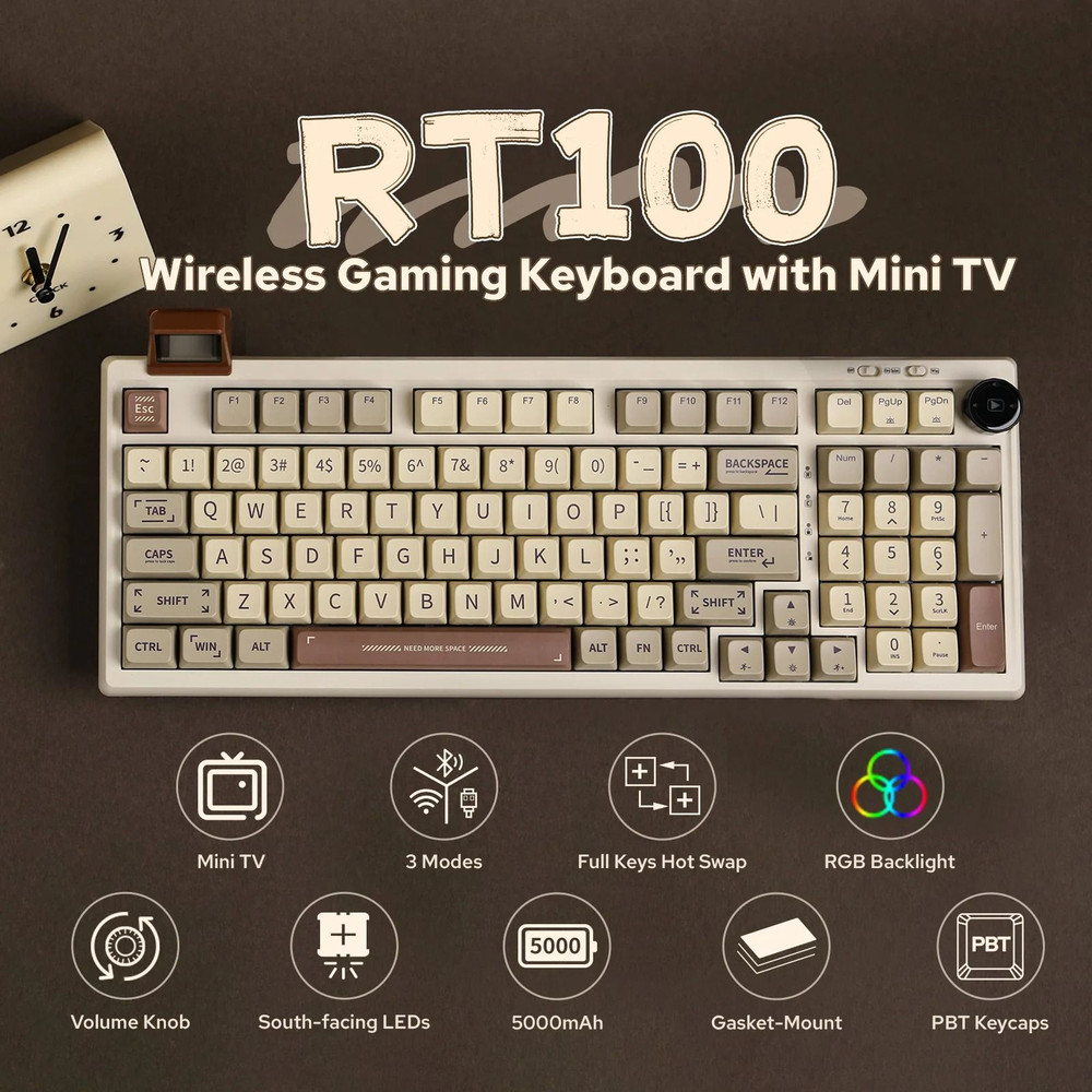 Wireless Mechanical Keyboard With Display And Gasket Mount 3