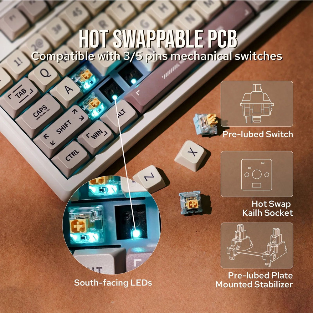 Wireless Mechanical Keyboard With Display And Gasket Mount 4
