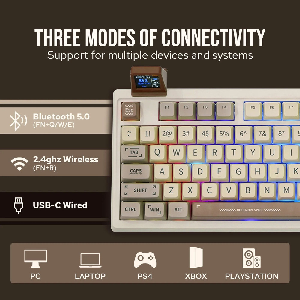 Wireless Mechanical Keyboard With Display And Gasket Mount 5