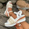 Bohemian Platform Wedge Sandals Lightweight Embroidered Summer Shoes 1