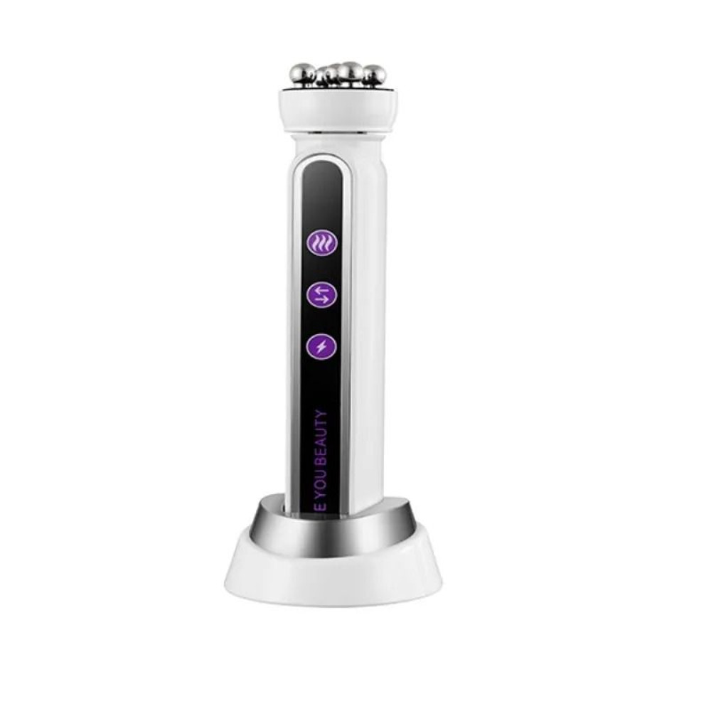 Facial Microcurrent Heating Beauty Roller With EMS RF And LED Light Therapy 3