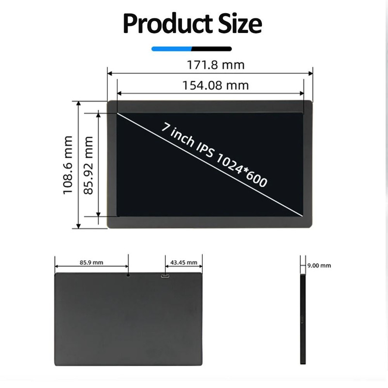 Mini IPS Secondary Screen Monitor With Type C Support 7