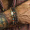 Vintage Beaded Bracelet For Men With Skull And Natural Stone Accents 0