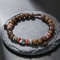 Vintage Beaded Bracelet For Men With Skull And Natural Stone Accents 5