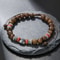 Vintage Beaded Bracelet For Men With Skull And Natural Stone Accents 8