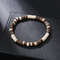 Vintage Beaded Bracelet For Men With Skull And Natural Stone Accents 11