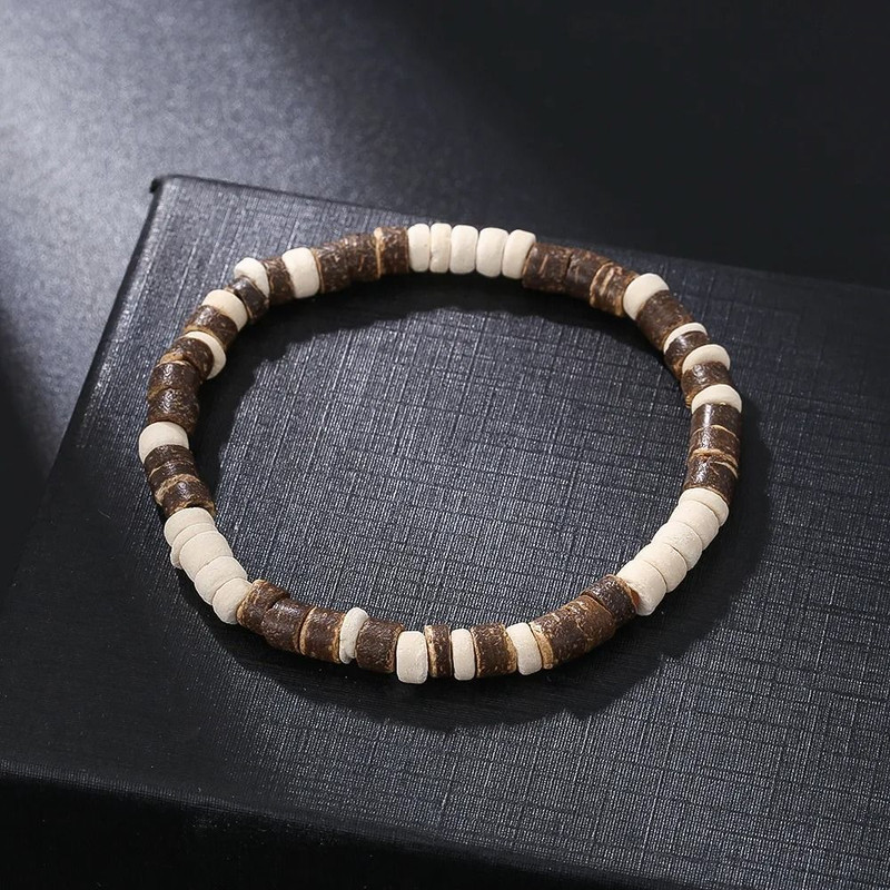 Vintage Beaded Bracelet For Men With Skull And Natural Stone Accents 11