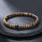 Vintage Beaded Bracelet For Men With Skull And Natural Stone Accents 13