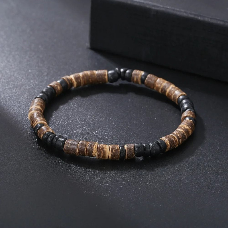 Vintage Beaded Bracelet For Men With Skull And Natural Stone Accents 15