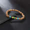Vintage Beaded Bracelet For Men With Skull And Natural Stone Accents 21