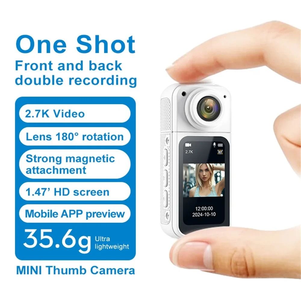 Mini POV Action Camera With Magnetic Mount And 27K Recording 6