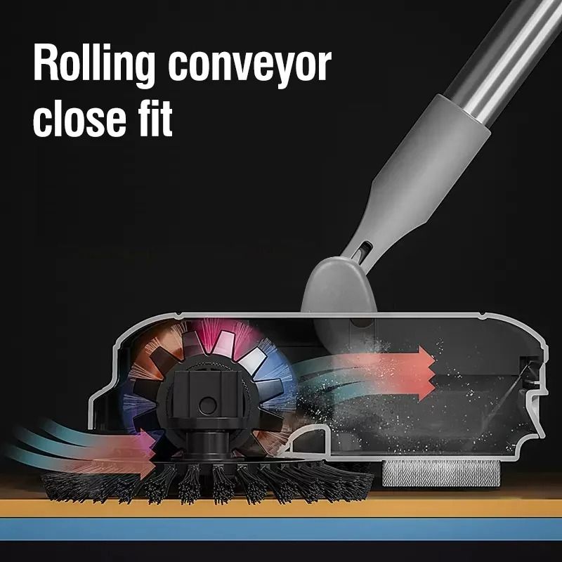 Hand Push Floor Broom With Long Handle And Spiral Cleaning System 1