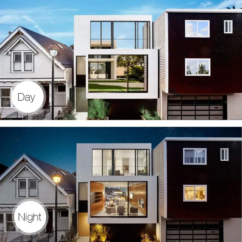 One Way Mirror Window Film Privacy Tint Heat Control Reflective Adhesive Glass Covering 5