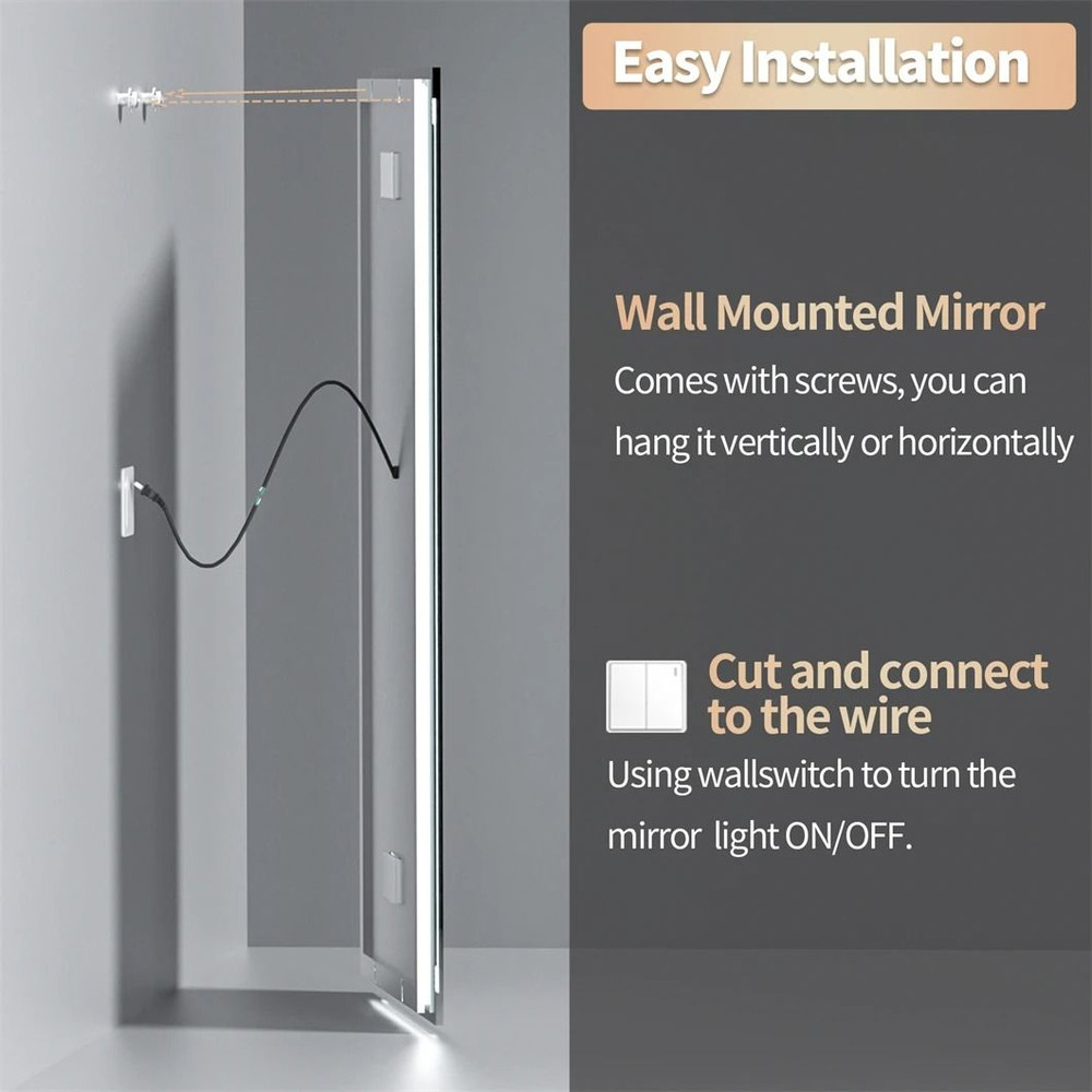 Smart LED Bathroom Mirror With Bluetooth And Anti Fog Display 6