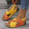 Contrast Color Wedge Sandals For Women 0