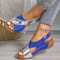 Contrast Color Wedge Sandals For Women 11