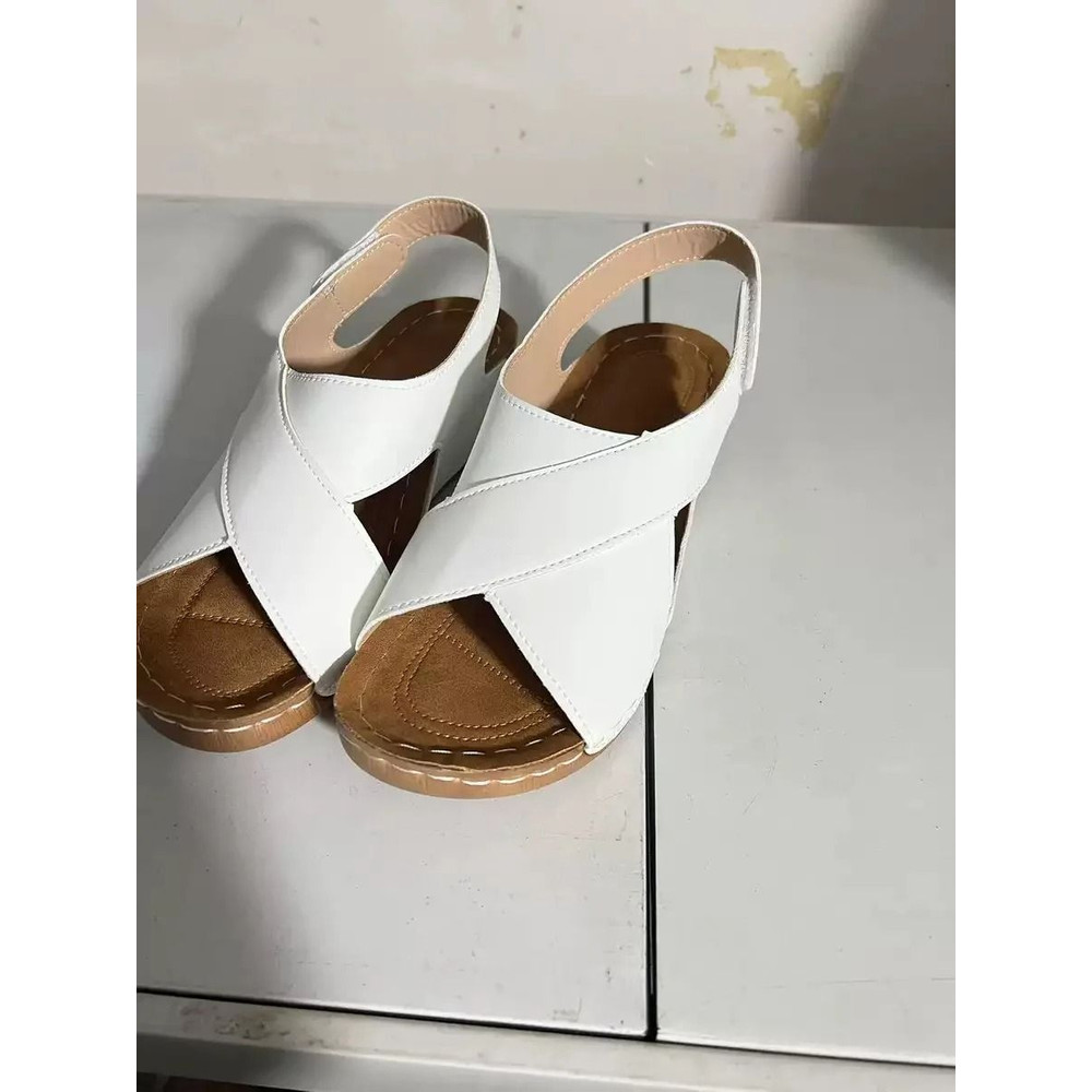 Contrast Color Wedge Sandals For Women 17