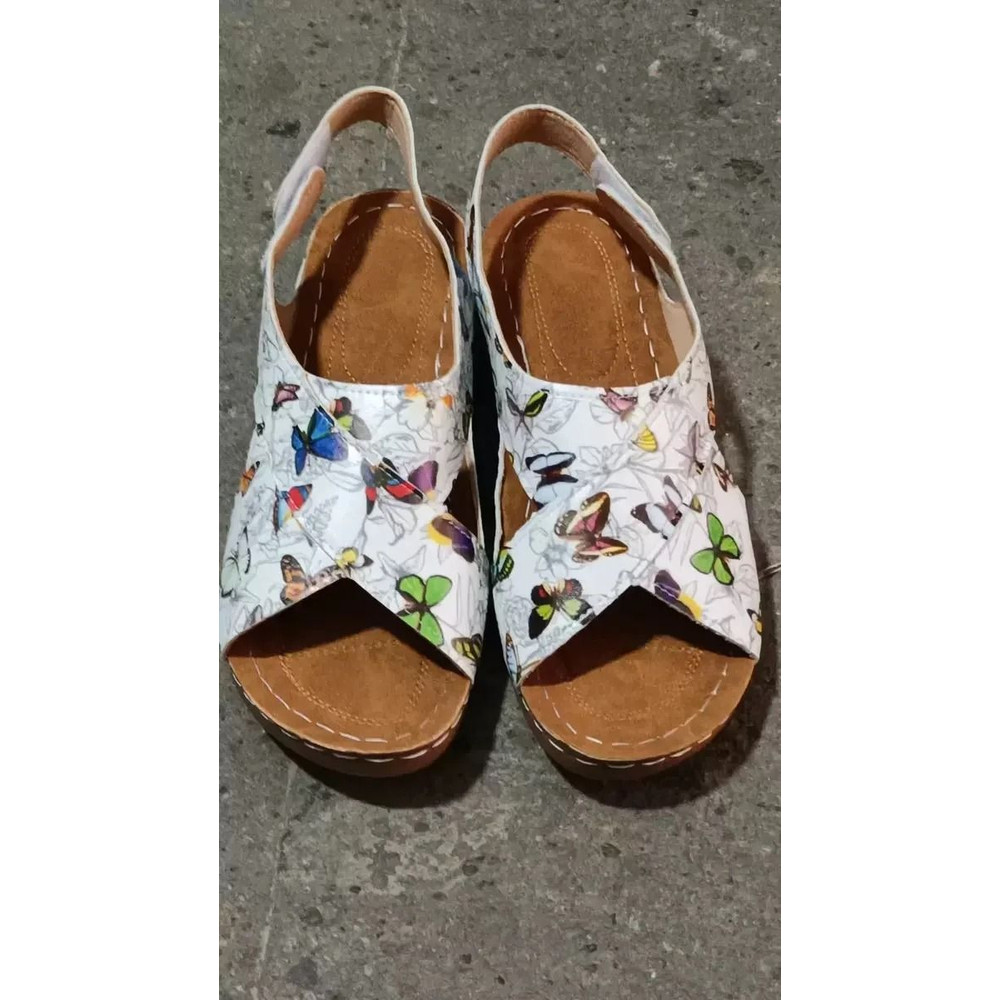 Contrast Color Wedge Sandals For Women 18