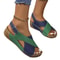 Contrast Color Wedge Sandals For Women 6
