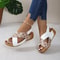 Contrast Color Wedge Sandals For Women 8