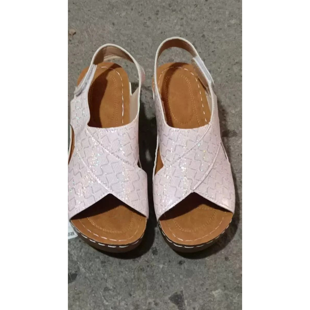 Contrast Color Wedge Sandals For Women 21