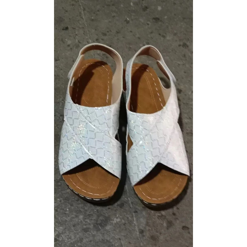 Contrast Color Wedge Sandals For Women 22