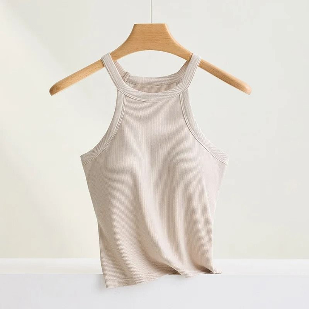 Threaded Halter Neck Camisole Top With Built In Bra 8