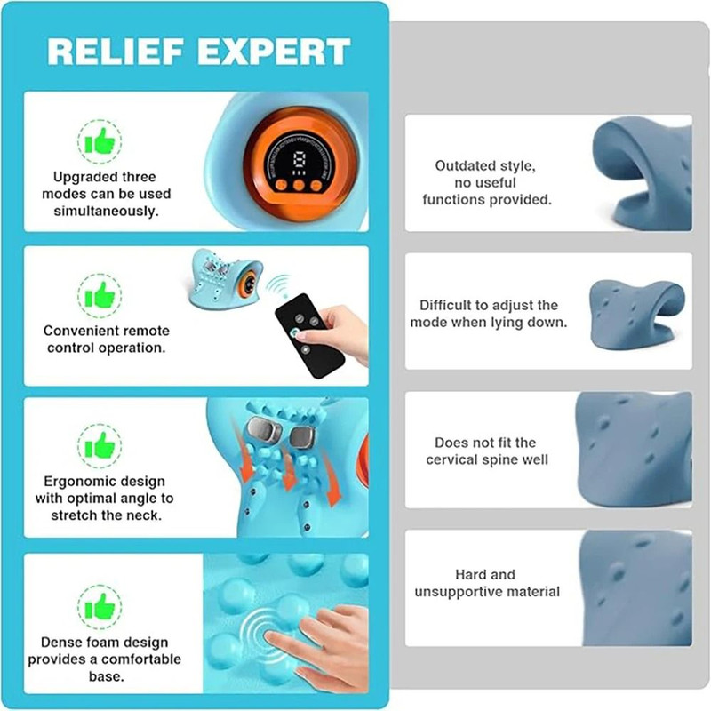 Portable EMS Neck Massager With Heat And Cervical Spine Support 5