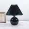 Vintage Pleated Table Lamp With Ceramic Base And LED Tricolor Bulb 9