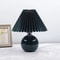 Vintage Pleated Table Lamp With Ceramic Base And LED Tricolor Bulb 11
