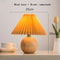 Vintage Pleated Table Lamp With Ceramic Base And LED Tricolor Bulb 13