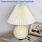 Vintage Pleated Table Lamp With Ceramic Base And LED Tricolor Bulb 8