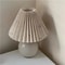 Vintage Pleated Table Lamp With Ceramic Base And LED Tricolor Bulb 18