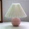 Vintage Pleated Table Lamp With Ceramic Base And LED Tricolor Bulb 19