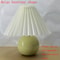 Vintage Pleated Table Lamp With Ceramic Base And LED Tricolor Bulb 21