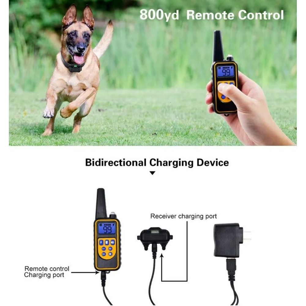 Electric Dog Training Collar With Remote Waterproof Rechargeable 2