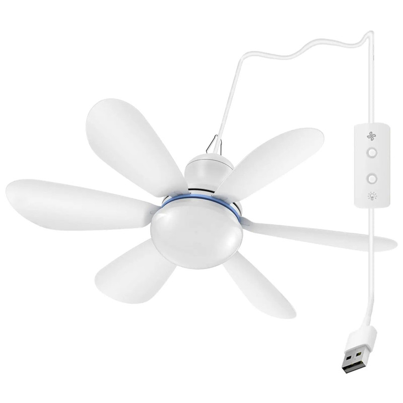 Silent 6Leaf USB Ceiling Fan With Remote Control And Light Options 9