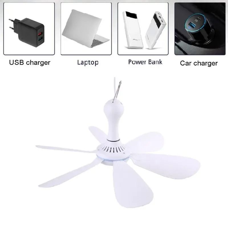 Silent 6Leaf USB Ceiling Fan With Remote Control And Light Options 3