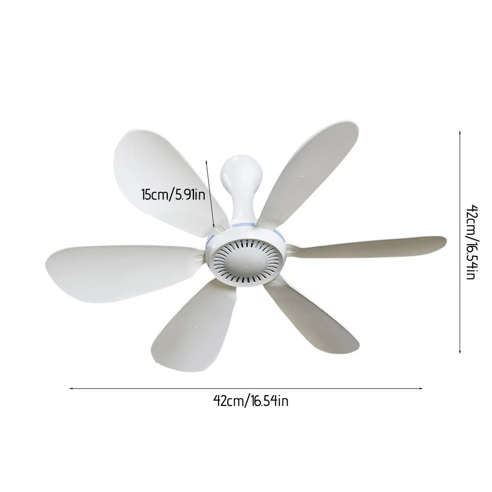 Silent 6Leaf USB Ceiling Fan With Remote Control And Light Options 6