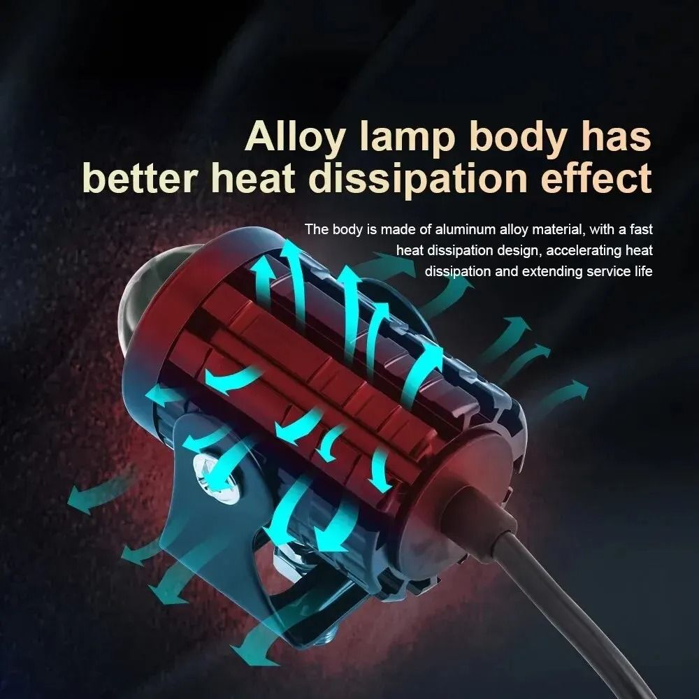 DualColor LED Motorcycle Headlight With Projector Lens Auxiliary Fog And Driving Lamp 3
