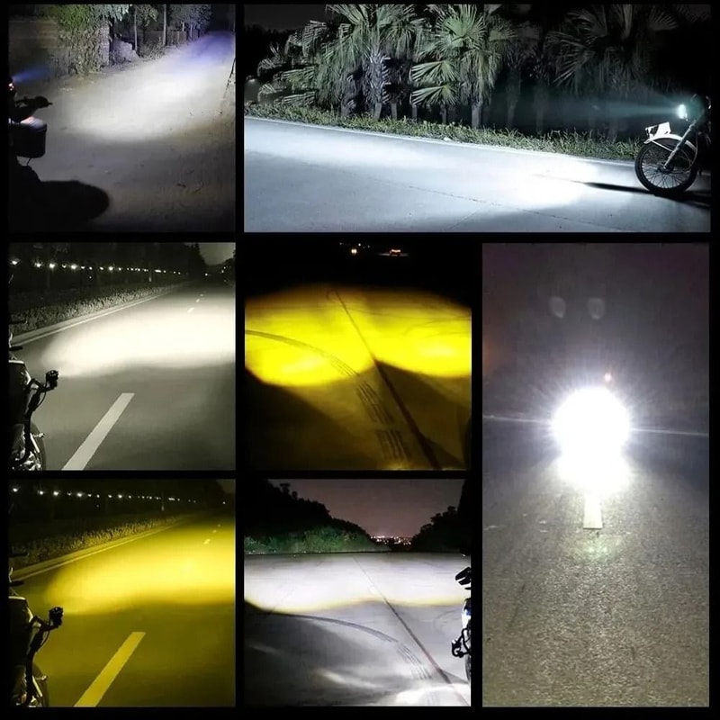 DualColor LED Motorcycle Headlight With Projector Lens Auxiliary Fog And Driving Lamp 6