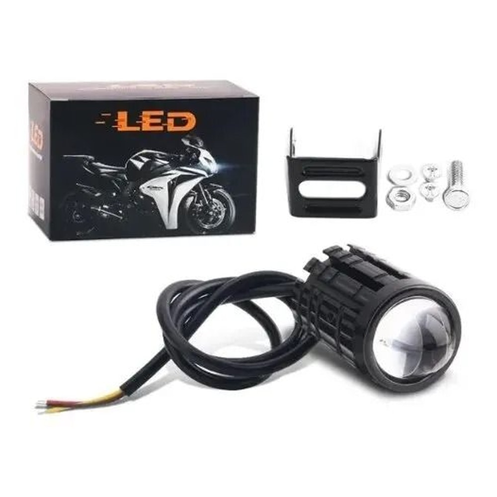 DualColor LED Motorcycle Headlight With Projector Lens Auxiliary Fog And Driving Lamp 7