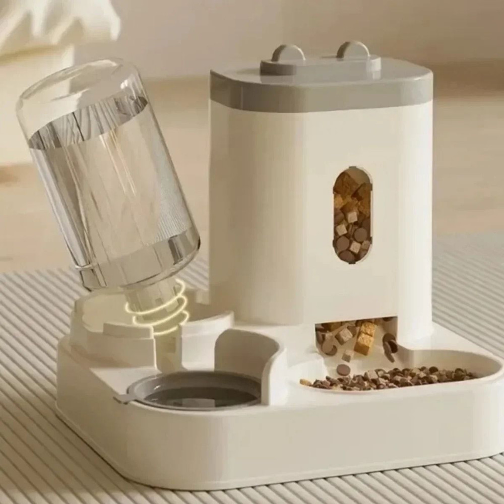 Automatic Pet Feeder With Water Fountain  Large Capacity Food And Water Dispenser 2