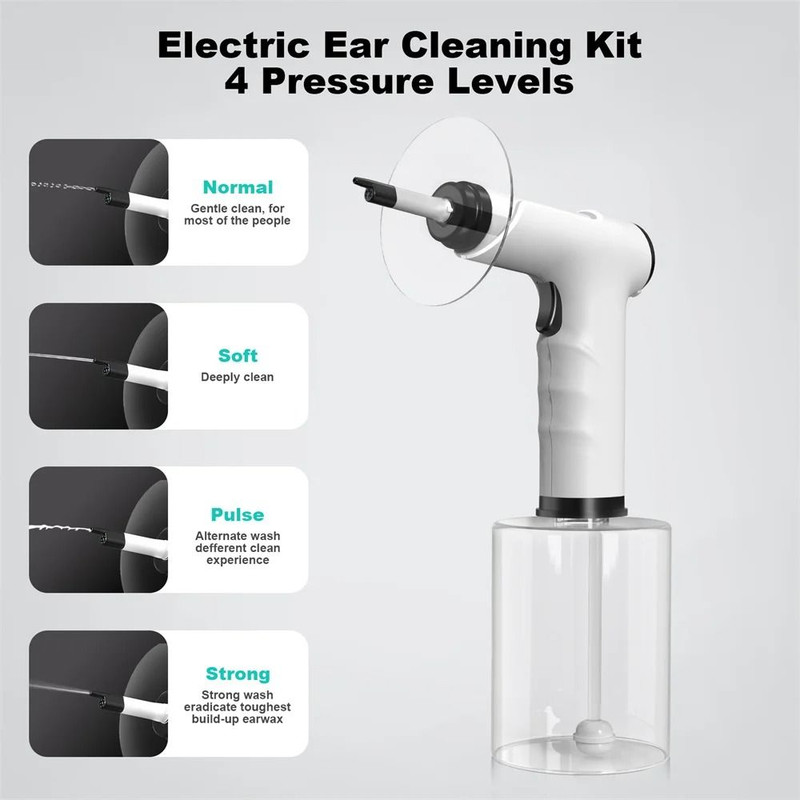 Electric Ear Cleaner Kit With Adjustable Spray  Safe Ear Wax Removal Irrigation Tool 2