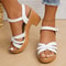 Women Braided High Heel Sandals With Chunky Platform And Ankle Strap 4