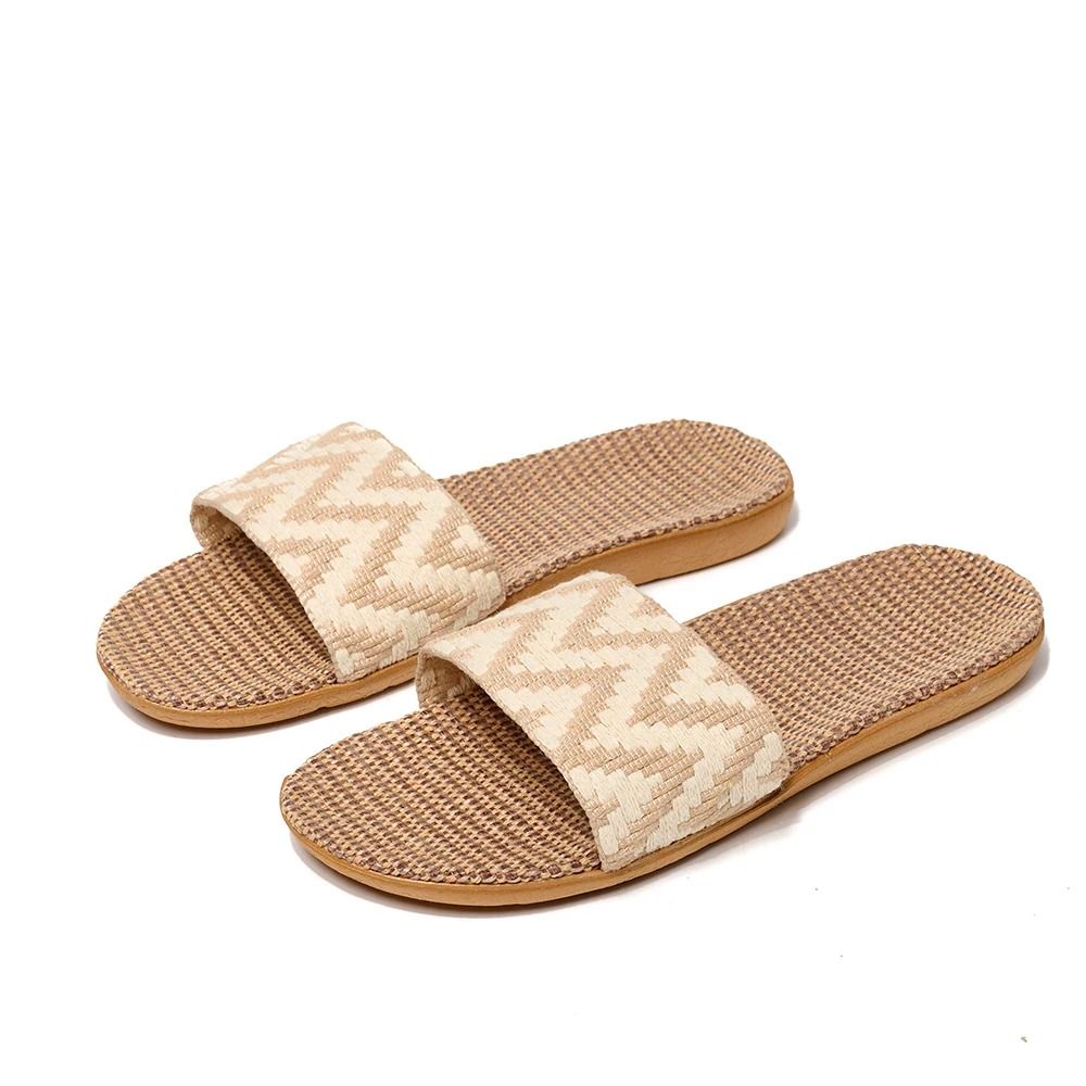 Womens Linen Summer Slides With NonSlip Sole For Indoor Or Beach Wear 8